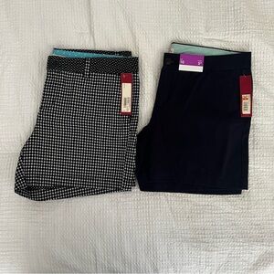 2 Pairs of Merona women’s shorts SZ 10. Blue & Black /White Checkered .